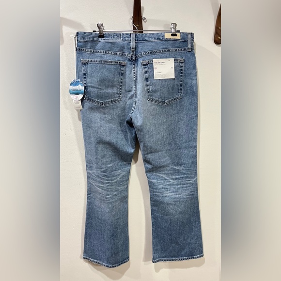 NWT AG Denim Jodi Crop Highrise Slim Flare Jeans Medium Blue Distressed Size 32 - Picture 9 of 14
